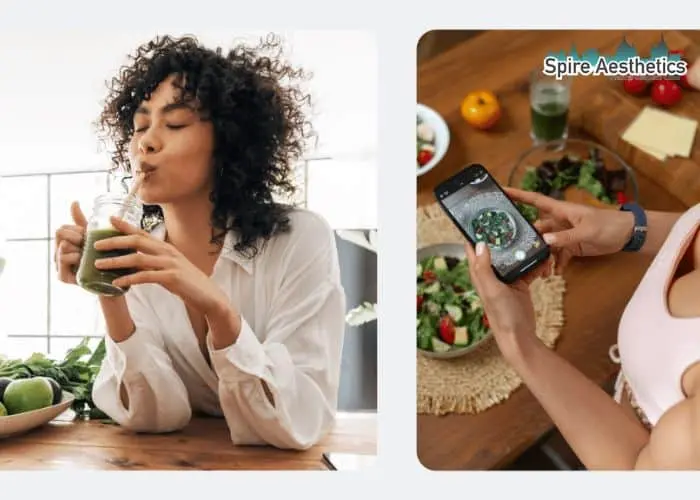 Image of woman looking into her diet and fat freezing The Potteries to improve her health